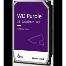 Wd Purple, WD64PURZ, 3.5&quot;, 6tb, 256MB, 5400 Rpm, 7/24 Güvenlik, HDD