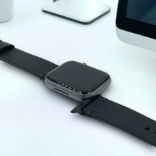 Minval Apple Watch Deri Kordon Ultra 2 9 8 SE2 7 6 Se 5 4 3 2 1 serisi 49mm 45mm 44mm 42mm Uyumlu Kadın Erkek için Uniseks El Yapımı Siyah Kayış