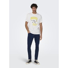 Only & Sons Yüksek Bel Dar Koyu Mavi Erkek Denim Pantolon Onswarp Skınny Mbd 7986 Bj Dnm Vd
