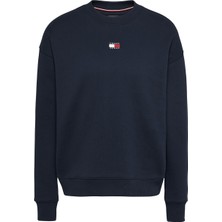 Tommy Jeans Bisiklet Yaka Düz Lacivert Kadın Sweatshırt Tjw Bxy Badge Crew Ext
