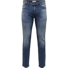 Only & Sons Normal Bel Dar Koyu Mavi Erkek Denim Pantolon Onsloom Slım One Mbd 6466 Azg Dnm V