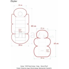 Umaybebek 4 Parça - Puset Örtüsü, Bel Destekli Bebek Arabası Minderi, Puset Minderi, Puset Çarşafı - Tutmalı