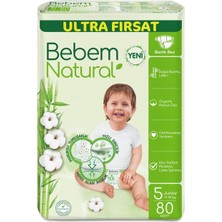 Bebem Natural Bebek Bezi 5 Beden Junıor Aylık Ultra 160 (80X2) Adet