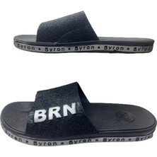 Byron Brn Erkek Siyah Kaymaz Taban Deniz Plaj Havuz Günlük Yürüyüş Terlik B050-10