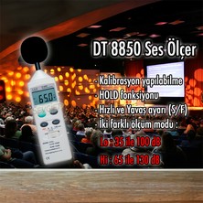 Sevgift DT-8850 Kalibrasyon Yapılabilen Ses ve Gürültü Ölçüm Cihazı