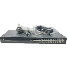 Viva Vivotek AW-GEV-267A-370 Yönetilen L2+ Anahtar, Gigabit Ethernet (10/100/1000), Ethernet Üzerinden Güç Poe, Raf Montajı, 24×ge Poe, 2×combo Sfp Anahtar, 370 W