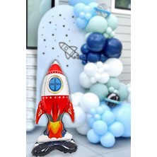 Pekshop Ayaklı Roket Balon Uzay Konsept Doğum Günü Balonu Büyük Roket 85CM