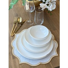 Rossev Yemek Takımı Modern Gold 24 Parça 6 Kişilik