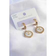 Karce CLZ943  316L Çelik Gold Renk Kadın Küpe