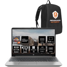 HP 255 G9 AMD Ryzen 5 5625U 32GB 2TB SSD 15.6" FHD W11H Taşınabilir Bilgisayar & PER4 Çanta 6Q8N1ES232