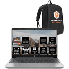 HP 255 G9 AMD Ryzen 5 5625U 12GB 2TB SSD 15.6" FHD W11P Taşınabilir Bilgisayar & PER4 Çanta 6Q8N1ES256