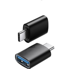 My Black Type-C To USB Dönüştürücü Adaptör Mini Otg Hızlı Data Şarj Aparatı Uyumlu