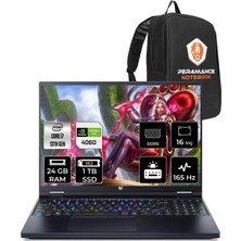 Acer Predator Helios 16 Intel Core I7 13700HX 24GB 1tb SSD RTX4060/8GB 165HZ 16'' Qhd+ Fdos Taşınabilir Bilgisayar NH.QJQEY.001 & Per4 Çanta NHQJQEYP313