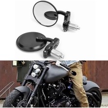 Ebakbak Motosiklet Gidon Aynası Unıversal Model Katlanabilir Kadem Ayarlı Cafe Racer Motor Gidon Aynası Black