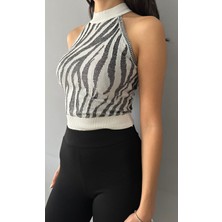 Arzumelya Zebra Desenli Crop