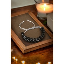 Minimalist Tasarım Erkek Doğal Taş Makrome Örgü Bileklik