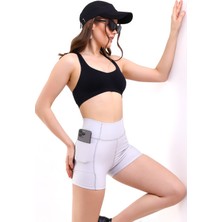 Gugus Kadın Cepli Kısa Bisikletci Tenis Havuz Deniz  Taytı