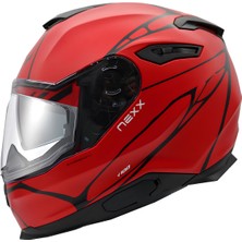 Nexx Y.100 B-Sıde Mat Siyah-Kırmızı Kask