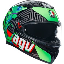 Agv K3 Kamaleon Black Red Green Kapalı Kask