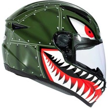 Zeus ZS-811A AL38 Green Silver Kapalı Kask