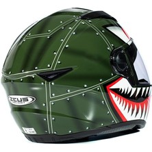 Zeus ZS-811A AL38 Green Silver Kapalı Kask