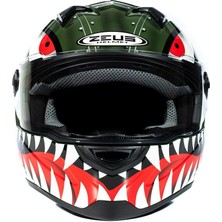 Zeus ZS-811A AL38 Green Silver Kapalı Kask