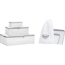 textile sweet 6'lı Beyaz Valiz Düzenleyici Bavul Içi Organizer