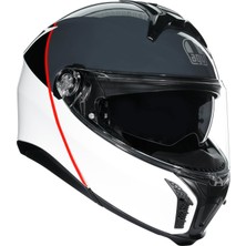 Agv Tourmodular Mlt Balance White Grey Red Çene Açılır Kask