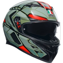 Agv K3 Decept Matt Black Green Red Kapalı Kask