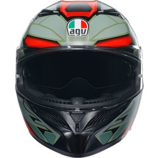 Agv K3 Decept Matt Black Green Red Kapalı Kask