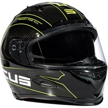 Zeus ZS-1800B Gloss Carbon Am8 Fluo Yellow Kapalı Kask