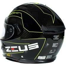 Zeus ZS-1800B Gloss Carbon Am8 Fluo Yellow Kapalı Kask