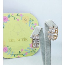 Eke Butik Xuping Baget 2 Sıralı Halka Küpe Rose Gold