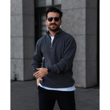 Maya Style Erkek Trıko Yarım Fermuarlı Kazak