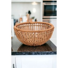 Ocean Point Rattan Tabak Özel Tasarım  Sunumluk Organizer Iskandinav Dekoratif Tabak 20X10CM Oceanpoint
