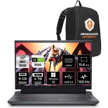 Dell Gaming G15 5530 Intel Core I7 13650HX 8gb 4tb SSD RTX3050/6GB 120HZ 15.6'' Fhd W11H Taşınabilir Bilgisayar G55302401005U & Per4 Çanta G55302401005UP75