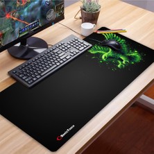 Sonictouch Ultragrand Siyah ve Neon Yeşili Kartal Dikişsiz Xxl Gaming Oyuncu Masaüstü Klavye Mouse Pad 40X90CM