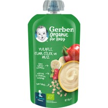 Gerber Organik Yulaflı Elma Çilek ve Muz Püresi 110 gr