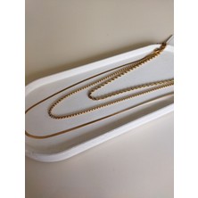 Stainless Steel Burgu Boru ve Italyan Zincir 3lü Kolye