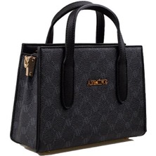 Armine Siyah Küçük Logolu Kadın Günlük El Çantası