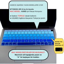 McStorey Laptop Macbook Air Klavye Koruyucu US-TR Harf Baskılı A1932 ile Uyumlu Ombre