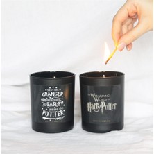 Chanza Home Harry Potter 2'li Takım Vanilyalı Siyah El Yapımı Tasarım Mum Büyük Boy Mum