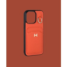 Dukkan Case Turuncu Kartlıklı Telefon Kılıfı - DK168 - iPhone 15 Pro