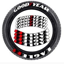 Otoelit Lastik Yazısı / Araba Lastik Yazısı / Tire Text Good Year Eagle 8 Li Set + Yapıştırıcı+Zımpara