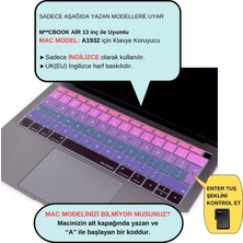 McStorey Laptop Macbook Air Klavye Koruyucu UK(EU) İngilizce Harf Baskılı A1932 ile Uyumlu Ombre