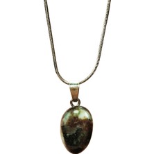 Royaleks Turmalin Doğal Taşı Zincirli El Yapımı Kolye Uç: 2 cm Zincir: 20 cm Kutulu