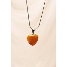 Royaleks Aragonit Doğal Taşı Zincirli El Yapımı Kolye Uç: 2 cm Zincir: 20 cm Kutulu