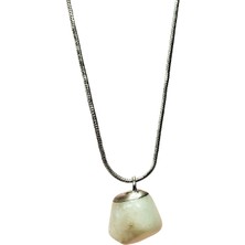 Royaleks Aytaşı Doğal Taşı Zincirli El Yapımı Kolye Uç: 2 cm Zincir: 20 cm Kutulu