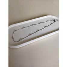Stainless Steel Dorika Topçuklu Boru Zincir Kolye