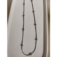 Stainless Steel Dorika Topçuklu Boru Zincir Kolye